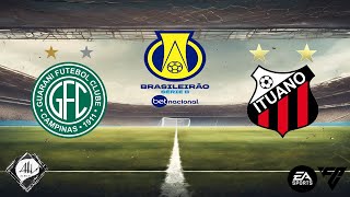 Guarani x Ituano  11 rodada Brasileirão Série B 2024  EA FC [upl. by Yeldua]