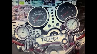 Motorcycle chrome custom handlebar clock bullet temp gauges up to 1 12 quot bars Custom Cruisers UK [upl. by Etnuad]