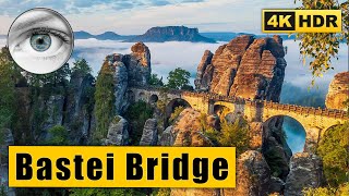 Walking tour of the Bastei Bridge  The Pearl of Saxon Switzerland 🇩🇪 Germany 4K HDR ASMR [upl. by Jolie]