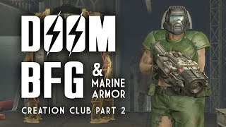 Doom BFG amp Marine Armor Plus Chrome amp Camo Power Armor Paint  Fallout 4 Creation Club [upl. by Kurland]