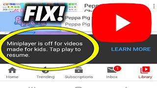 How to FIX YouTube MINIPLAYER Turns off for my YouTube Video  YouTube MiniPlayer Update [upl. by Lashar]