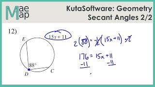 KutaSoftware Geometry Secant Angles Part 2 [upl. by Lahey214]