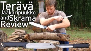 Terävä Skrama and Jääkäripuukko Knife and Chopper Review With Classical Music and Slow Mo [upl. by Florida]