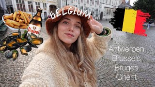 BELGIUM  Exploring Antwerpen Brussels Bruges and Ghent Solo travel VLOG [upl. by Ecirtra66]