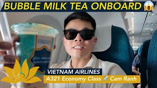 Vietnam Airlines A321 ECONOMY CLASS  Bubble Milk Tea On A Plane 😱 [upl. by Zoi773]