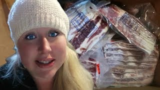 I BOUGHT A PIG  Large Family Pasture Raised Pork Haul [upl. by Ahseinaj102]