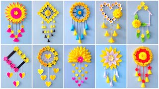 10 Unique Flower Wall Hanging  Quick Paper Craft For Home Decoration Easy Wall Mate DIY Wall Decor [upl. by Kinsley]