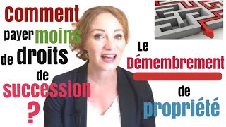 2022 👉🏻 DÉMEMBREMENT de propriété ou COMMENT PAYER MOINS de droits de successions  solution1 [upl. by Eicnarf]