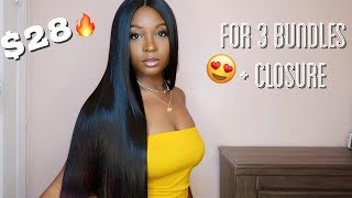 ORGANIQUE MASTERMIX YAKI STRAIGHT I 3 BUNDLES AND LACE CLOSURE FOR 28 [upl. by Juni]