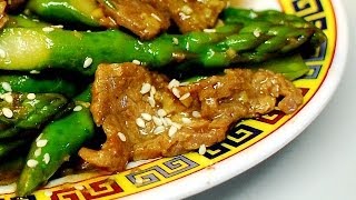 Ginger Beef with Asparagus in Hoisin Sauce  Authentic Chinese Cooking [upl. by Nalced512]