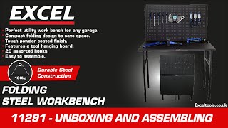 NEW EXCEL STEEL FOLDABLE GARAGE WORKBENCH  UNBOXING  ASSEMBLING [upl. by Ardnaid]