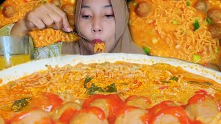 ENAK❗MIE BAKSO KUAH PEDAS🔥SPICY NOODLES 🥵  MUKBANG ASMR  EATING SOUNDS [upl. by Rafaellle]