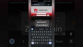 Password admin ONT Huawei HG8245H versi ZNET [upl. by Eaver]