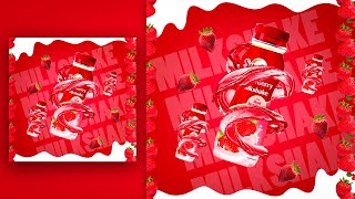 Product Manipulation Tutorial in illustrator Strawberry Shake [upl. by Anifad]