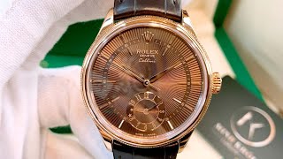 Giá Thanh Lý Rolex Cellini Dual Time 50525 Nâu Tia 39mm Vàng Đúc 18K  Thỏi Chocolate Ngọt Ngào [upl. by Simpkins517]