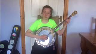 “The Connaughtman’s Rambles” jig Caitríona Lagan age 12 Irish Tenor Banjo [upl. by Agni]