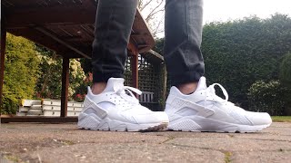 Nike Air Huarache Triple white Pure platinum Onfeet look 👟  4K [upl. by Enawtna618]