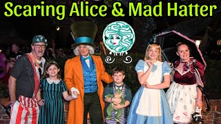 Scaring Alice amp Mad Hatter as Haunted Mansion Characters  Mickeys Not So Scary Halloween Party [upl. by Adamsen]