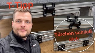 Camper Kofferanhänger Tür herstellen aus Aluprofilen 30x30 Nut 8 im Tomplan TFS360  TreblaTube [upl. by Arretak]