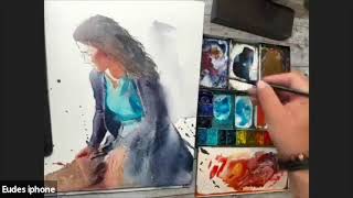 Watercolor demonstration for Milan Italy [upl. by Ilajna]