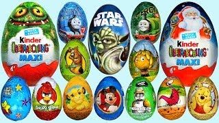 20 Surprise eggs Kinder Maxi Маша и Медведь Kinder Surprise Mickey Mouse Surprise egg [upl. by Schmidt]