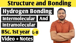 Hydrogen Bonding and types of hydrogen Bonding  structure and Bonding  Bsc 1st year chemistry [upl. by Mala]