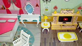 Luxury Mini Cardboard Doll House  Paper Doll House  Bedroom Decor  Artistic Dolls [upl. by Aytak]