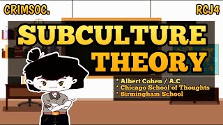 SUBCULTURE THEORY Albert Cohen  TAGALOG  Criminology  Pinoy Animation [upl. by Ailices]