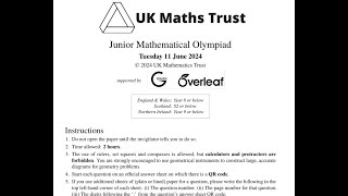 UKMT Junior Olympiad 2024 [upl. by Onitnas899]