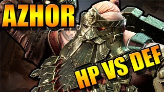 SHOULD AZHOR HAVE HIGHER HP OR DEF  Azhor Defender Testing  Watcher of Realms [upl. by Mike268]