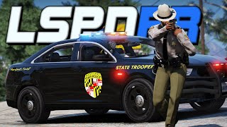 Maryland State Trooper chases down hit amp run suspect  GTA 5 LSPDFR [upl. by Airdnalahs]