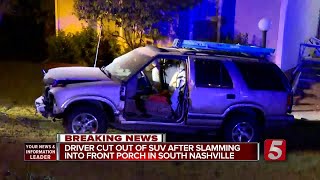 Vehicle Crashes Into South Nashville Home [upl. by Si40]