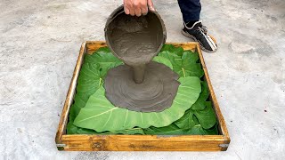 GREAT CEMENT CRAFTS  DIY concrete table and chair set with leaf [upl. by Saisoj]