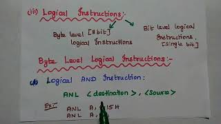 Instruction Set of 8051 Microcontroller  MPMC [upl. by Eeznyl]