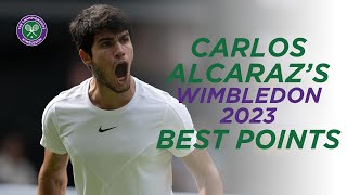 He Has Every Shot 🤯  Carlos Alcaraz Best Points from Wimbledon 2023 [upl. by Einyaj177]