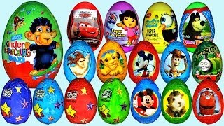 80 Surprise eggs Маша и Медведь Kinder Surprise Mickey Mouse Disney Pixar Cars 2 [upl. by Ximena]