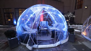 Proof Bar in Toronto lets you dine in heated igloos [upl. by Aihsyla]