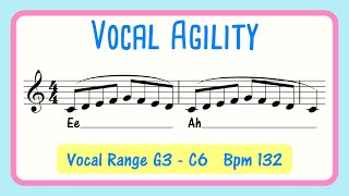 Vocal Agility Exercise for Intermediate Singers  Vocal range G3C6  Update to existing [upl. by Olenta]