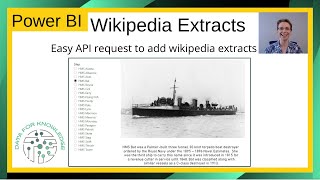 How to insert Wikipedia extracts into a Power BI report using an easy API request example [upl. by Stallworth97]