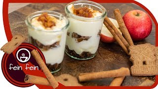 Dessert im GLAS  SPEKULATIUS Tiramisu mit Apfel Karamell  einfachen Nachtisch selber machen [upl. by Natsyrk]