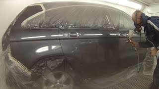 How to Spray Paint a Car Basecoat Clear Coat [upl. by Petra]