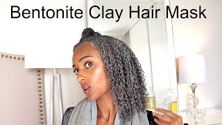 DIY Bentonite Clay Hair Mask to Clarify amp Define Curls  Low Porosity Natural Hair Tips [upl. by Azeret]