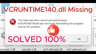 VCRUNTIME140dll error solved 100 [upl. by Winona]