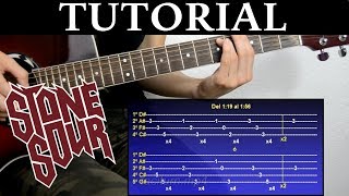 Cómo tocar Taciturn de Stone Sour Tutorial de Guitarra  how to play [upl. by Anihs]