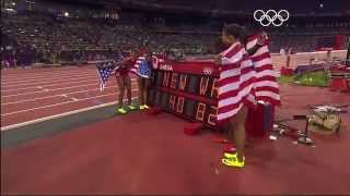 New World Record  USA 4 x 100m Gold  London 2012 Olympics [upl. by Aylmer41]