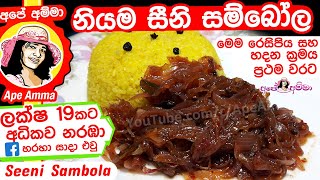 ✔ නියම ක්‍රමයට සීනි සම්බෝල Seeni Sambol recipe by Apé Amma [upl. by Naek]