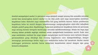 Jurnal Refleksi Dwi mingguan modul 14 [upl. by Aneekan]