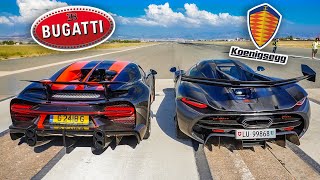 BUGATTI vs KOENIGSEGG Drag Racing the WORLDS MOST EXPENSIVE CARS [upl. by Ahsiki]