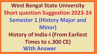 wbsu ba 1st semester history major and minor short question suggestion with answer 202324 [upl. by Jeffy]