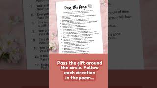 Printable Pass the Prize Bridal Shower Game Fun and Exciting Activity [upl. by Oloapnaig50]